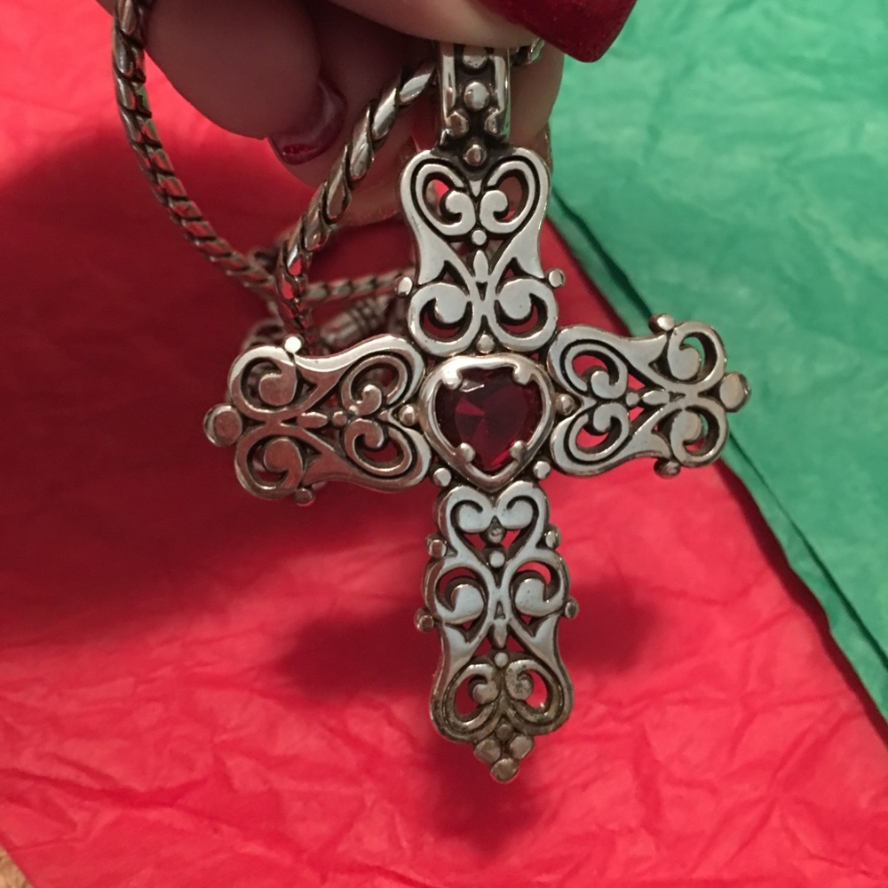 Brighton Red Heart Cross Necklace/Bracelet Combo